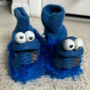 Vintage Muppets Inc Cookie Monster Toddler Slippers